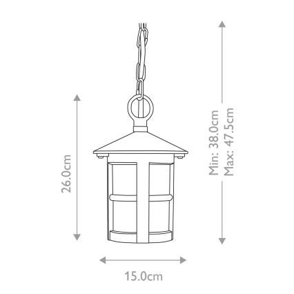 Elstead BL21B-BLACK - Outdoor chandelier HEREFORD 1xE27/100W/230V IP43
