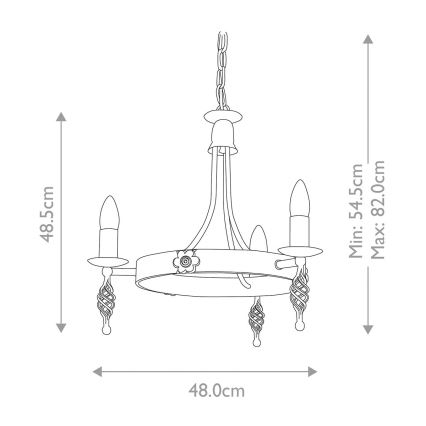 Elstead - Chandelier on a chain BELFRY 3xE14/60W/230V