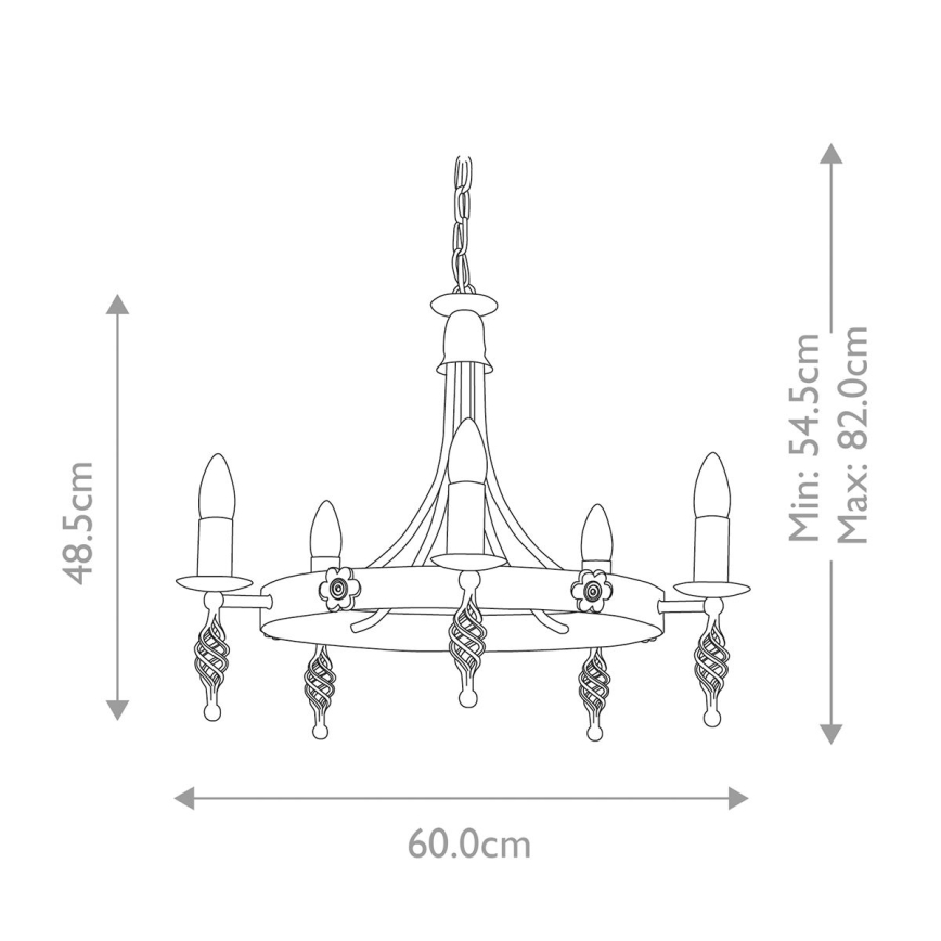 Elstead - Chandelier on a chain BELFRY 5xE14/60W/230V