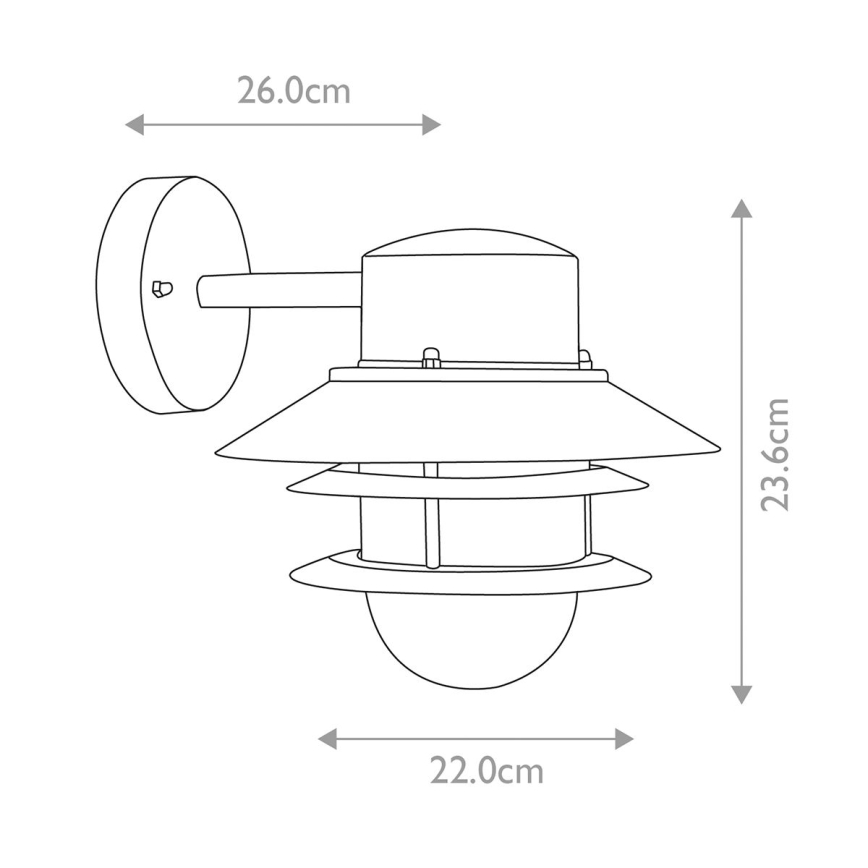 Elstead - COPENHAGEN Outdoor Wall Light 1xE27/60W/230V IP44