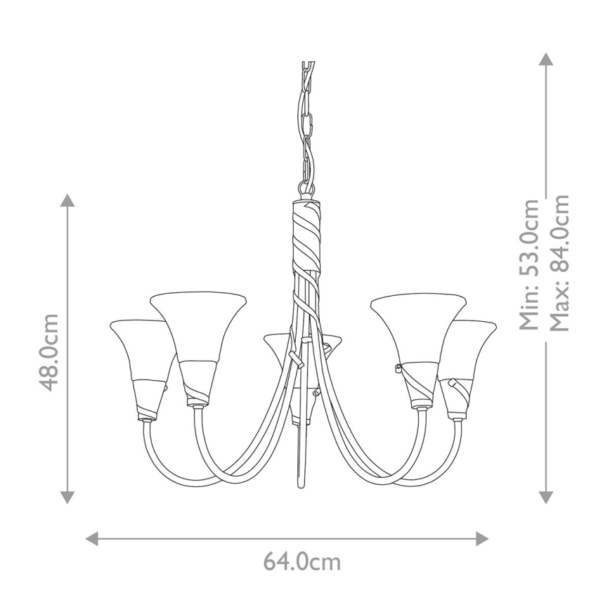 Elstead - Chandelier on a chain EMILY 5xE14/40W/230V