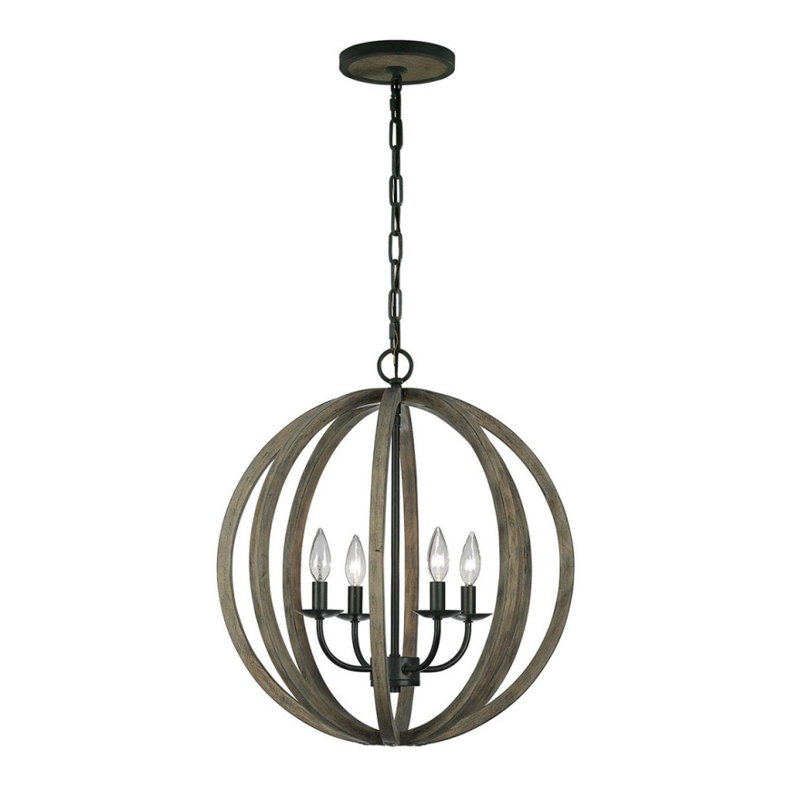 Elstead FE-ALLIER-4P-WW - Chandelier on a chain ALLIER 4xE14/60W/230V oak