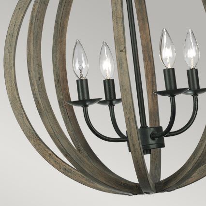 Elstead FE-ALLIER-4P-WW - Chandelier on a chain ALLIER 4xE14/60W/230V oak