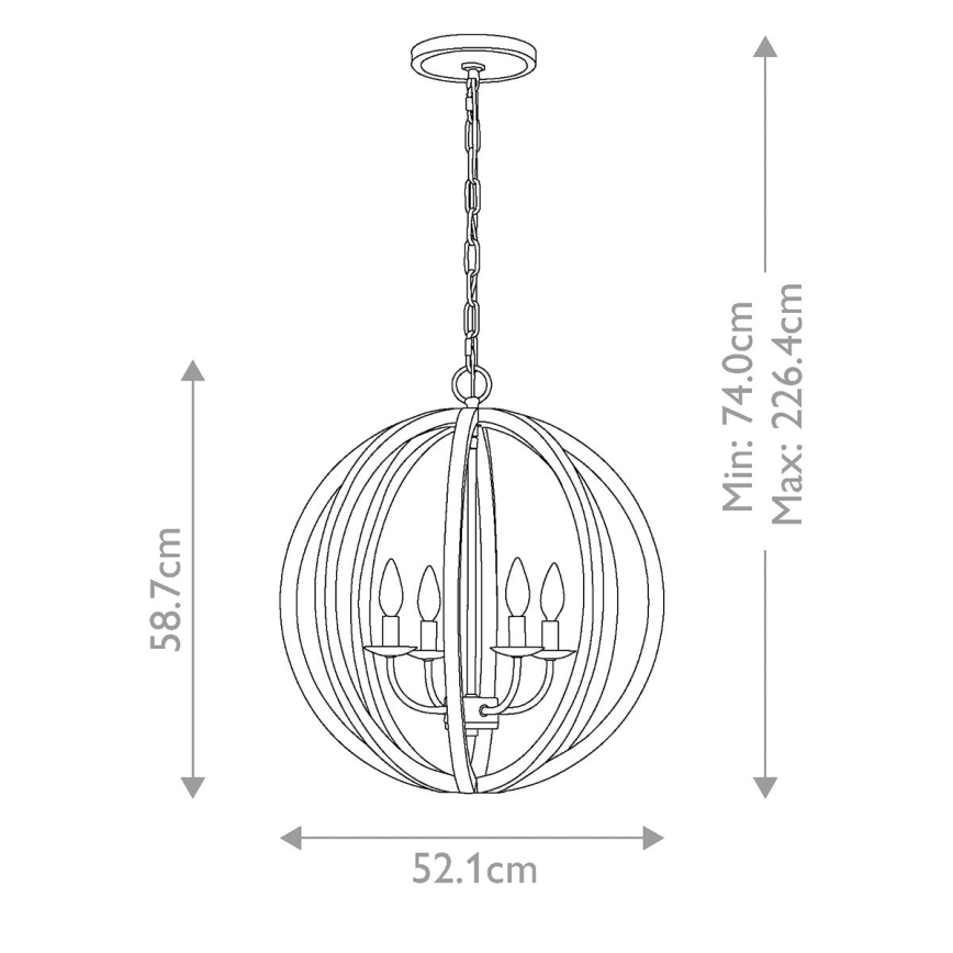 Elstead FE-ALLIER-4P-WW - Chandelier on a chain ALLIER 4xE14/60W/230V oak
