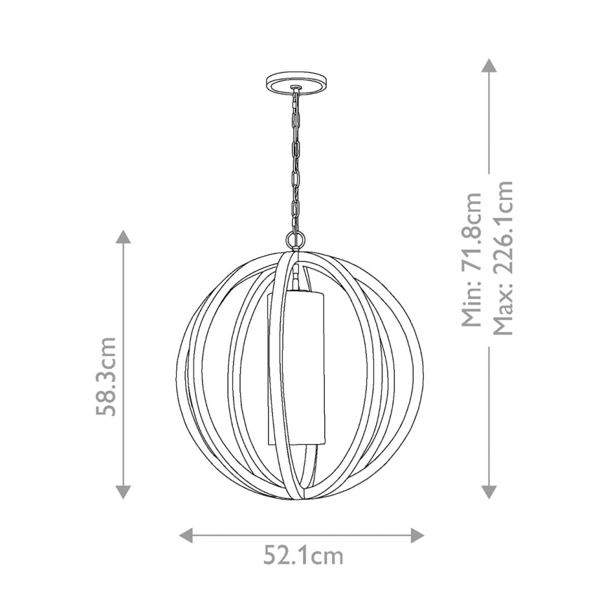 Elstead FE-ALLIER-P-S-LW - Chandelier on a chain ALLIER 1xE27/60W/230V oak