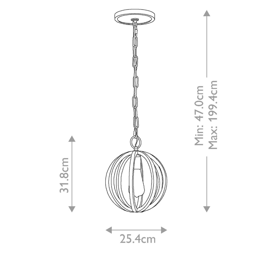 Elstead FE-ALLIER-P-WW - Chandelier on a chain ALLIER 1xE27/60W/230V oak