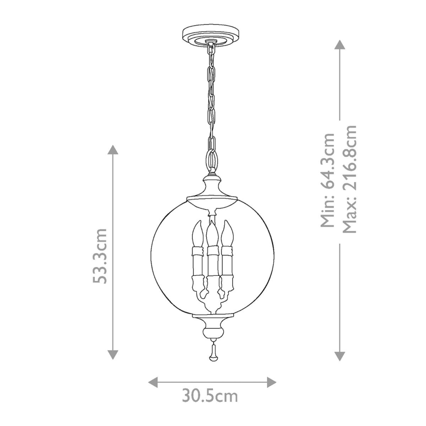 Elstead FE-ARGENTO-P - Chandelier on a chain ARGENTO 3xE14/60W/230V