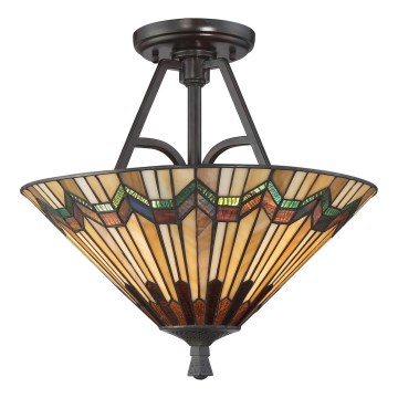 Elstead - Flush-mount Tiffany chandelier ALCOTT 2xE27/60W/230V