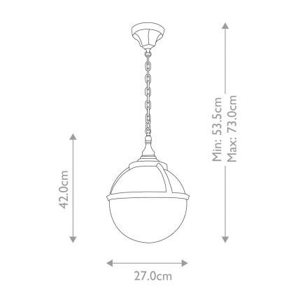 Elstead - Outdoor chandelier on a chain GLENBEIGH 1xE27/60W/230V IP44