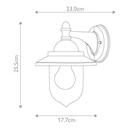 Elstead GZH-SDN2 - Outdoor wall light SANDOWN 1xE27/60W/230V IP44