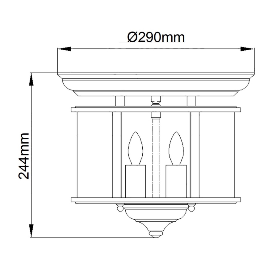 Elstead HK-GENTRY-F-PB - Ceiling light GENTRY 3xE14/40W/230V gold
