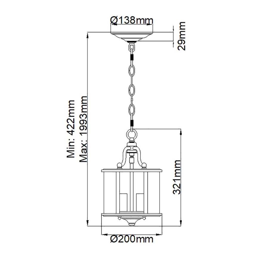 Elstead HK-GENTRY-P-S-PW - Chandelier on a chain GENTRY 3xE14/60W/230V
