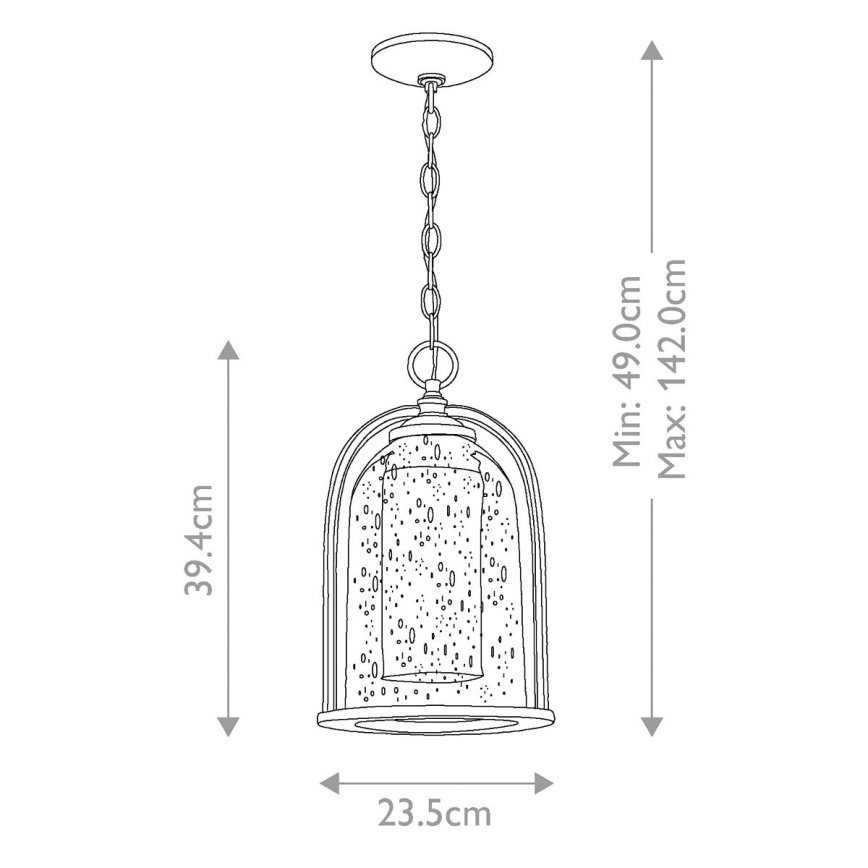 Elstead HK-QUINCY8-M - Outdoor chandelier QUINCY 1xE27/100W/230V IP23