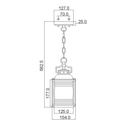 Elstead KL-ASHLANDBAY8-S - Outdoor chandelier ASHLAND 1xE27/60W/230V IP44