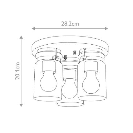 Elstead KL-BRINLEY-F-NI - Ceiling light BRINLEY 3xE27/60W/230V matte chrome