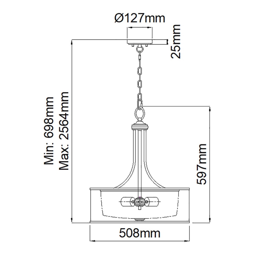 Elstead KL-LACEY-P-L-MB - Chandelier on a chain LACEY 4xE27/60W/230V
