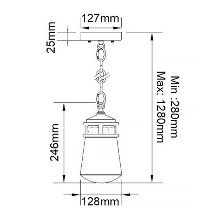 Elstead KL-LYNDON8-S-AZ - Outdoor chandelier LYNDON 1xE27/75W/230V IP44 anthracite