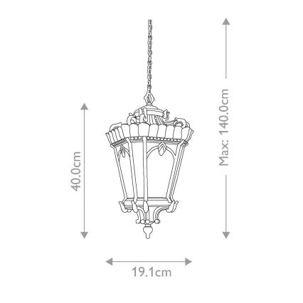 Elstead KL-TOURNAI8-M - Outdoor chandelier TOURNAI 1xE27/100W/230V IP23
