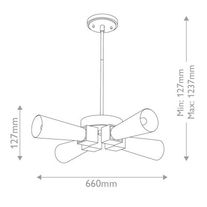 Elstead - KRISTY Rod Chandelier 4xE27/40W/230V Copper