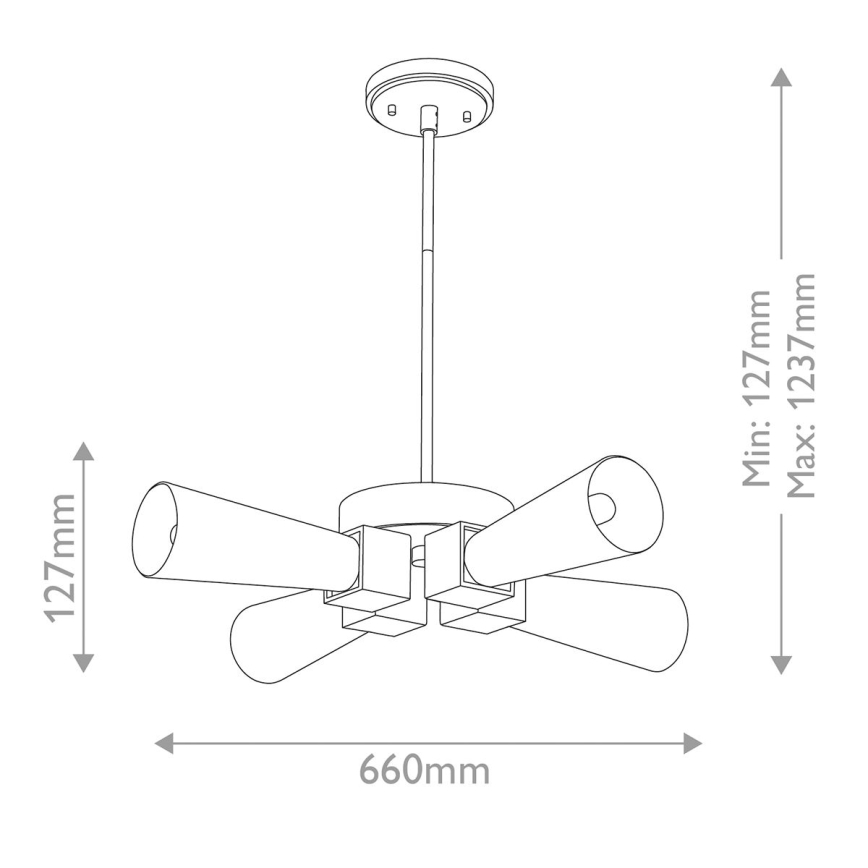 Elstead - KRISTY Rod Chandelier 4xE27/40W/230V Copper