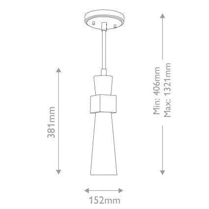 Elstead - KRISTY Rod Pendant 1xE27/40W/230V Ø 15.2 cm Copper