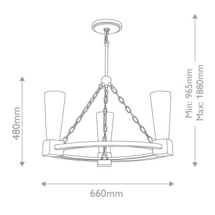 Elstead - KRISTY Rod Pendant 3xE27/40W/230V Copper