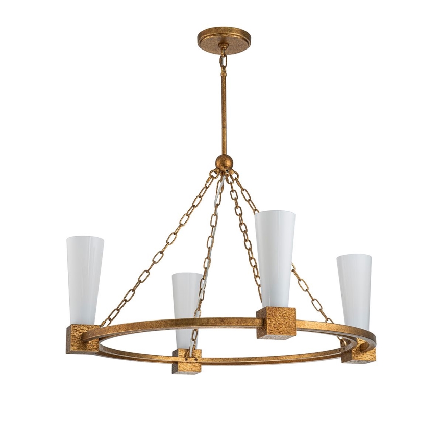 Elstead - Rod-Mounted Chandelier KRISTY 4xE27/40W/230V Copper