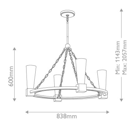 Elstead - Rod-Mounted Chandelier KRISTY 4xE27/40W/230V Copper