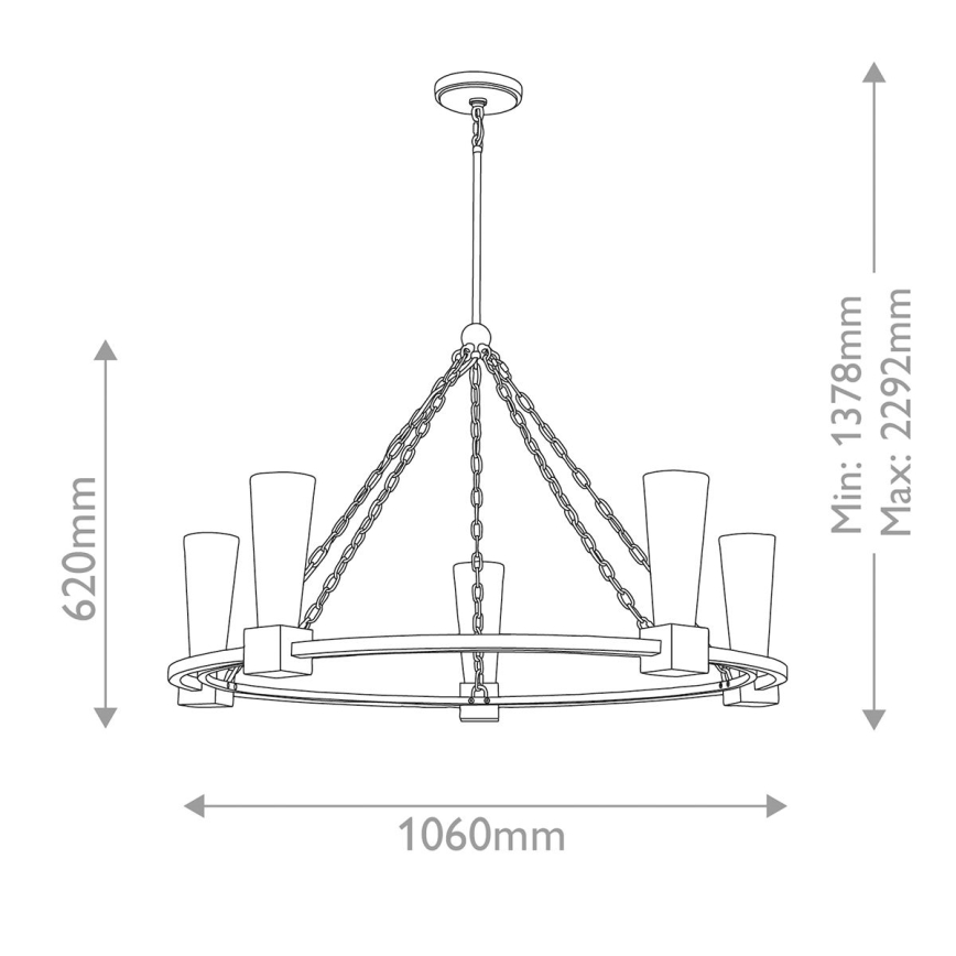 Elstead - Rod chandelier KRISTY 5xE27/40W/230V, copper finish