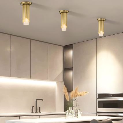 Elstead - Rod-mounted chandelier MARVELE 1xE14/40W/230V gold