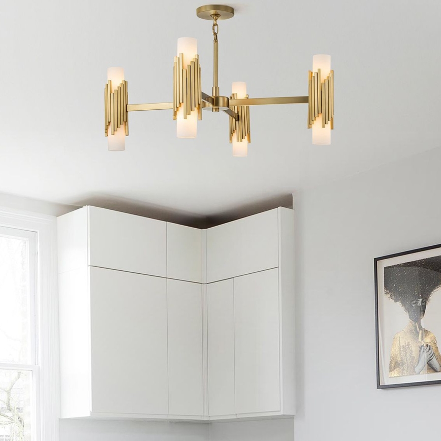 Elstead - MARVELE Rod Chandelier 8xE14/40W/230V, Gold