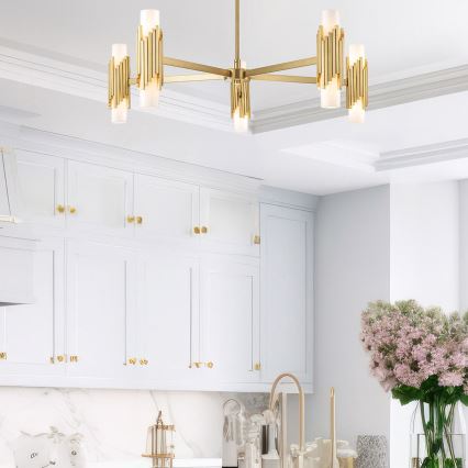 Elstead - MARVELE Rod Chandelier 10xE14/40W/230V, Gold