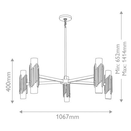 Elstead - MARVELE Rod Chandelier 10xE14/40W/230V, Gold