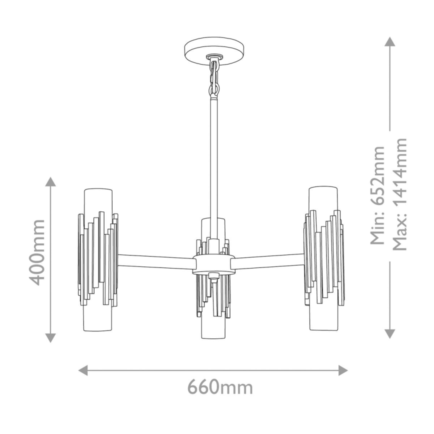 Elstead - MARVELE Rod Pendant Chandelier 6xE14/40W/230V, Gold