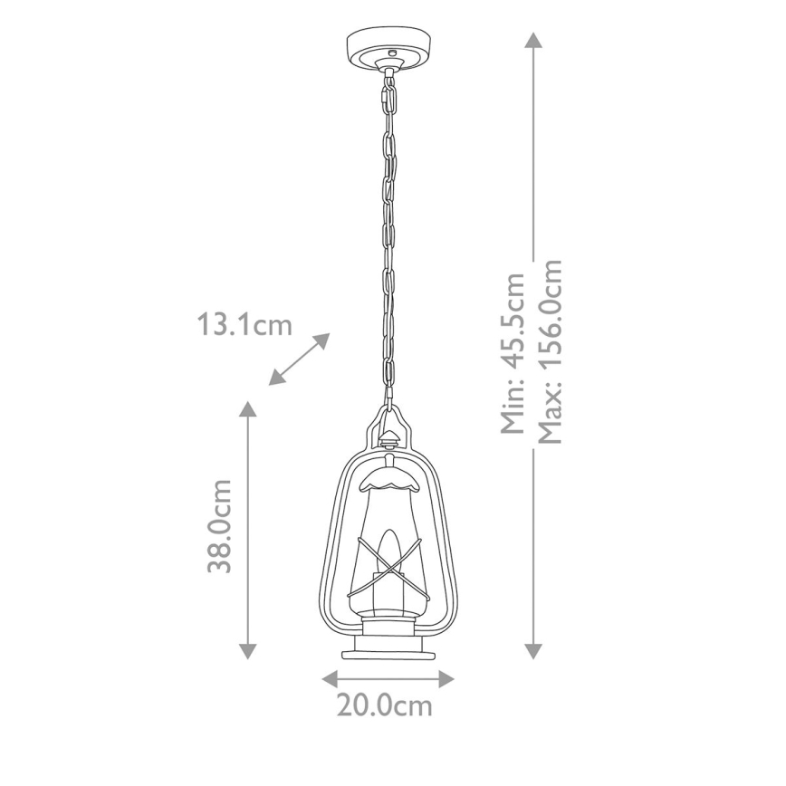Elstead - MINERS Outdoor Chain-Hung Pendant 1xE27/60W/230V IP44 Bronze
