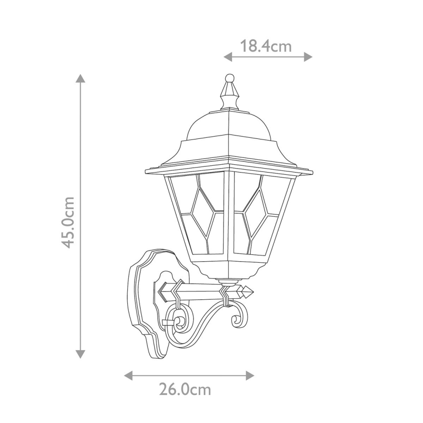Elstead NR1-BLK - Outdoor wall light NORFOLK 1xE27/100W/230V IP43