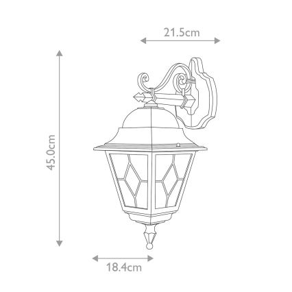 Elstead NR2-BLK - Outdoor wall light NORFOLK 1xE27/100W/230V IP43