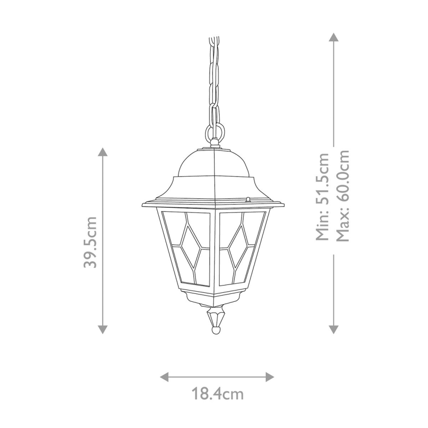 Elstead NR9-BLK - Outdoor chandelier NORFOLK 1xE27/100W/230V IP43