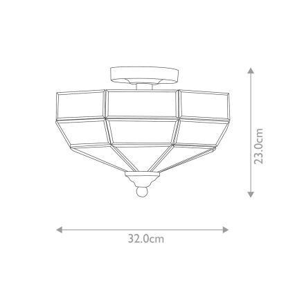 Elstead OLD-PARK-PN -  Ceiling light OLD PARK 2xE27/60W/230V shiny chrome