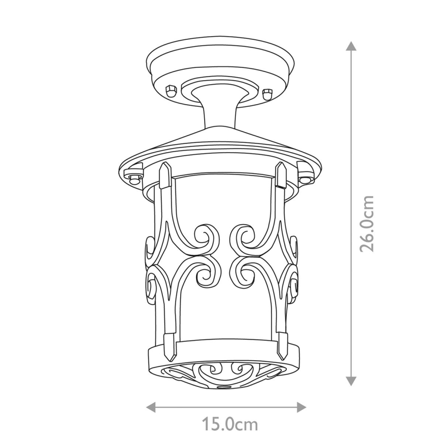 Elstead - Outdoor ceiling light HEREFORD 1xE27/100W/230V IP23 black