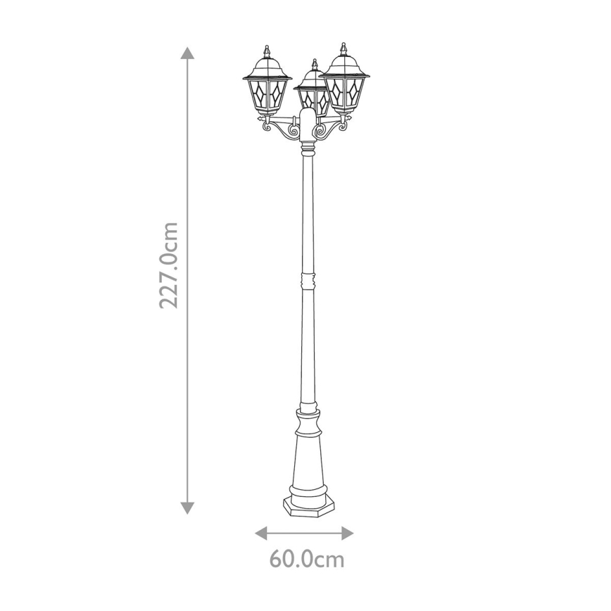 Elstead - Outdoor lamp NORFOLK 3xE27/100W/230V IP43 black