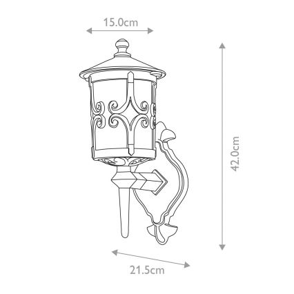 Elstead - Outdoor wall light HEREFORD 1xE27/100W/230V IP23 black