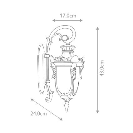 Elstead - Outdoor wall light PHILADELPHIA 1xE27/100W/230V IP44