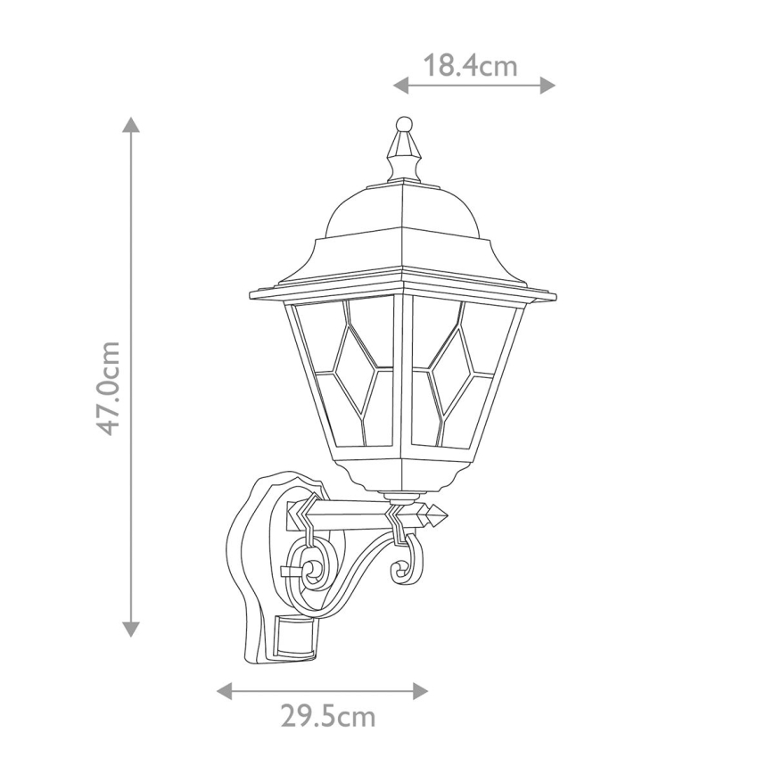 Elstead - Outdoor wall light with a sensor NORFOLK 1xE27/100W/230V IP43