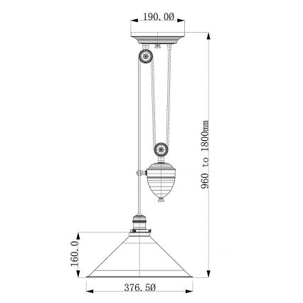 Elstead PV-P-AGB - Chandelier on a string PROVENCE 1xE27/100W/230V brass