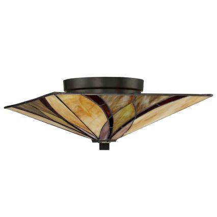 Elstead - Tiffany Ceiling Light ASHEVILLE 2xE27/60W/230V