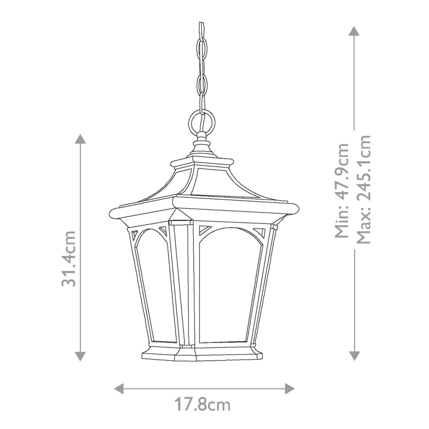 Elstead QZ-BEDFORD8-S - Outdoor chandelier BEDFORD 1xE27/60W/230V IP44