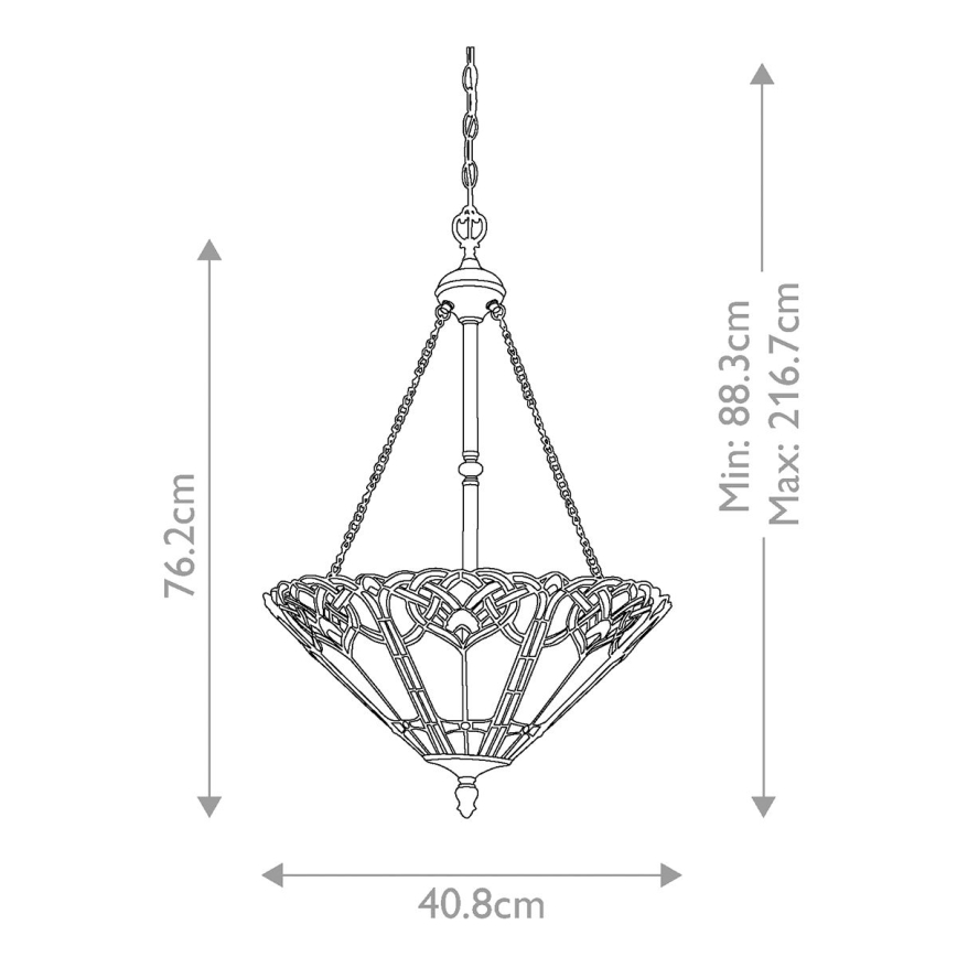 Elstead QZ-CAMBRIDGE-P - Chandelier on a chain BELLE 3xE27/100W/230V