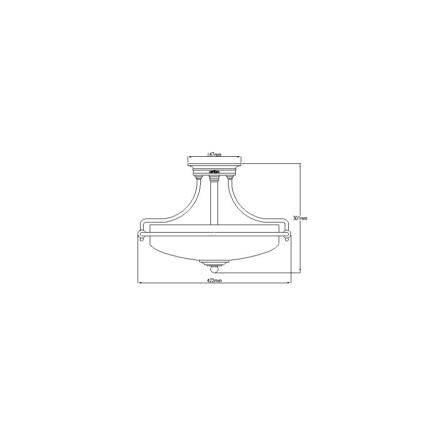 Elstead - Surface-mounted chandelier GRIFFIN 3xE27/100W/230V shiny chrome