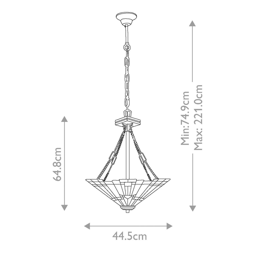 Elstead QZ-INGLENOOK-P-B - Chandelier on a chain INGLENOOK 3xE27/100W/230V